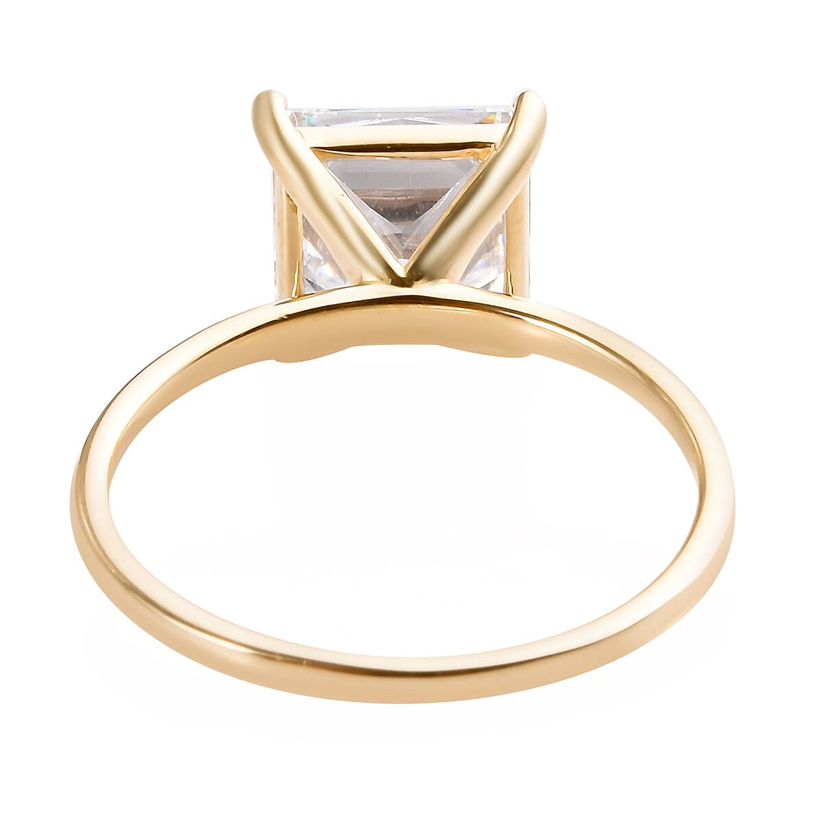 Lustro Stella 9K Yellow Gold Solitaire Ring Made with Finest CZ