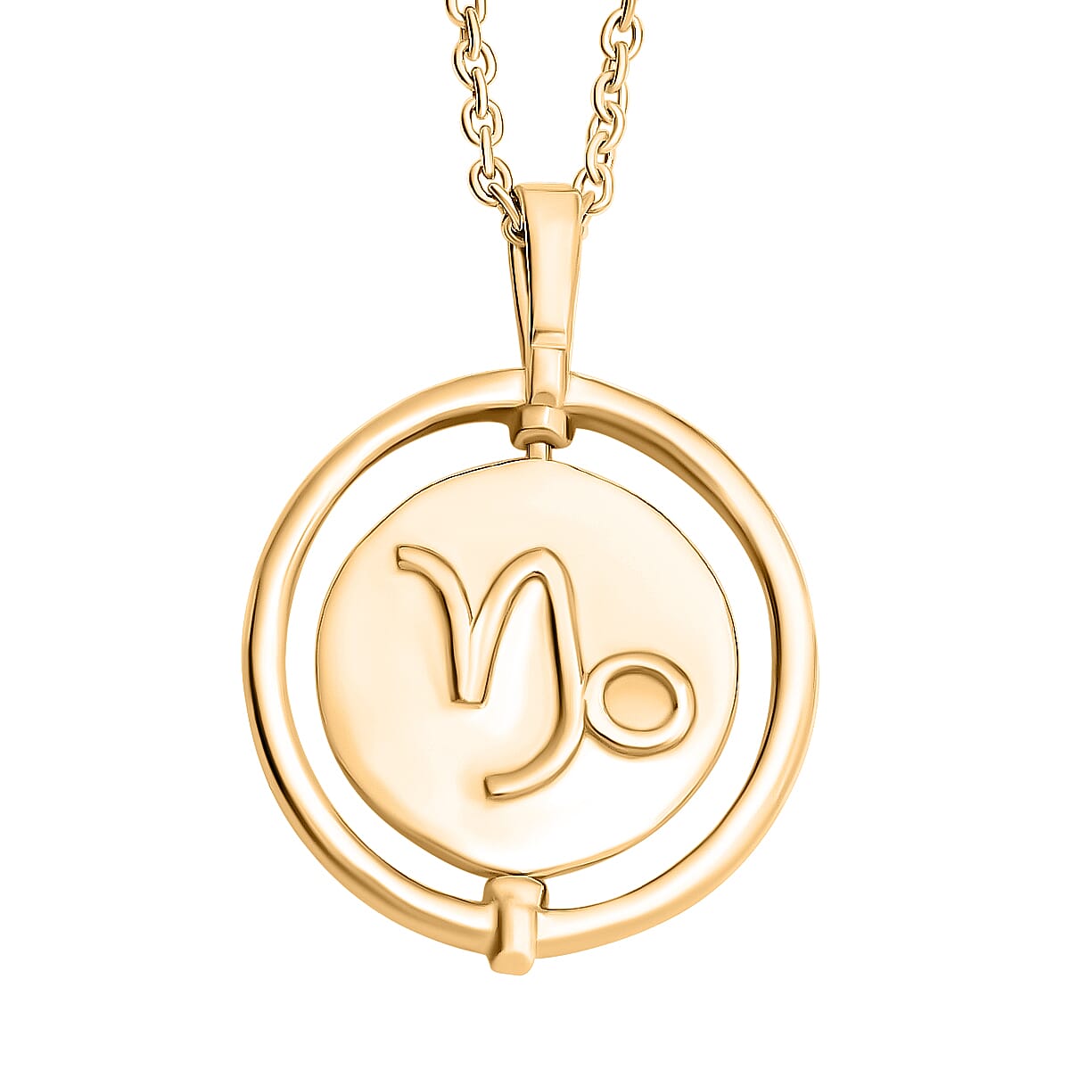 Sunday Child - 14K Gold Overlay Sterling Silver Aries Zodiac Sign Pendant with Chain (Size 20), Silver Wt. 6.26 Gms