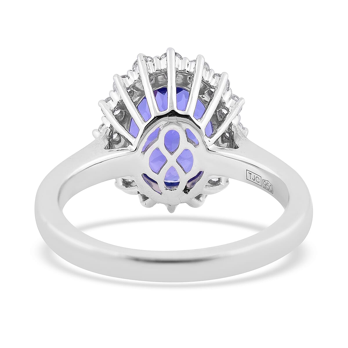 RHAPSODY 950 Platinum AAAA Tanzanite Diamond Ring 3.65 Ct, Platinum Wt 6.22 GM