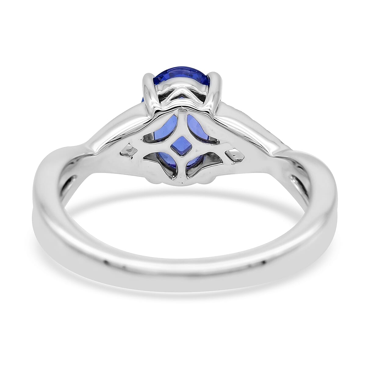 RHAPSODY 950 Platinum AAAA Tanzanite and Diamond (VS-E-F) Ring 1.35 Ct, Platinum Wt. 7.01 Gms