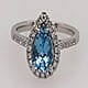 RHAPSODY 950 Platinum AAAA Santa Maria Aquamarine and Diamond (VS-E-F) Ring  1.50 Ct, Platinum wt. 5.16 Gms