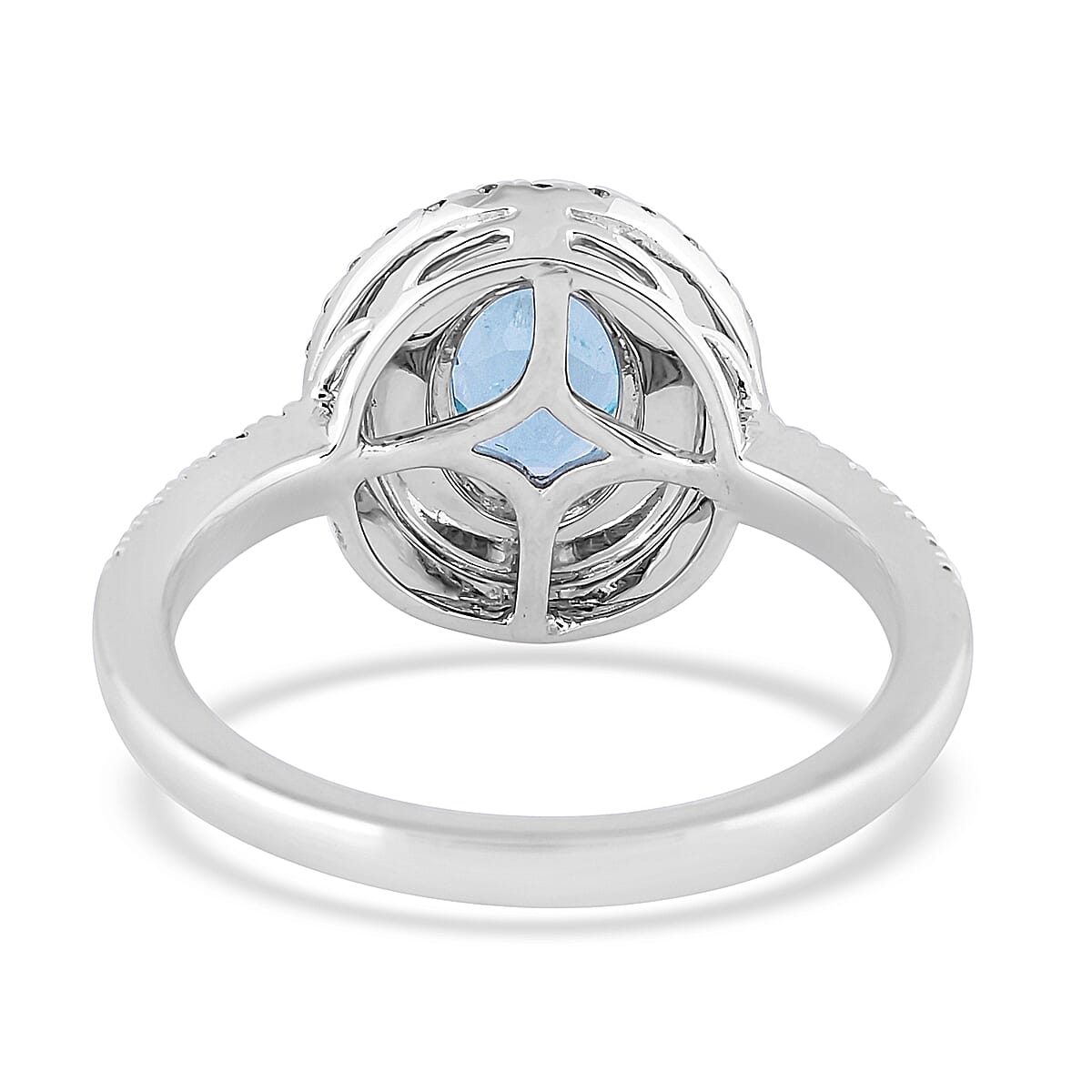 RHAPSODY 950 Platinum AAAA Paraiba Tourmaline and Diamond (VS-E-F) Ring 1.35 Ct.