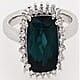 RHAPSODY 950 Platinum AAAA Indicolite and Diamond (VS-EF) Halo Ring 3.31 Ct, Platinum Wt. 6.29 Gms