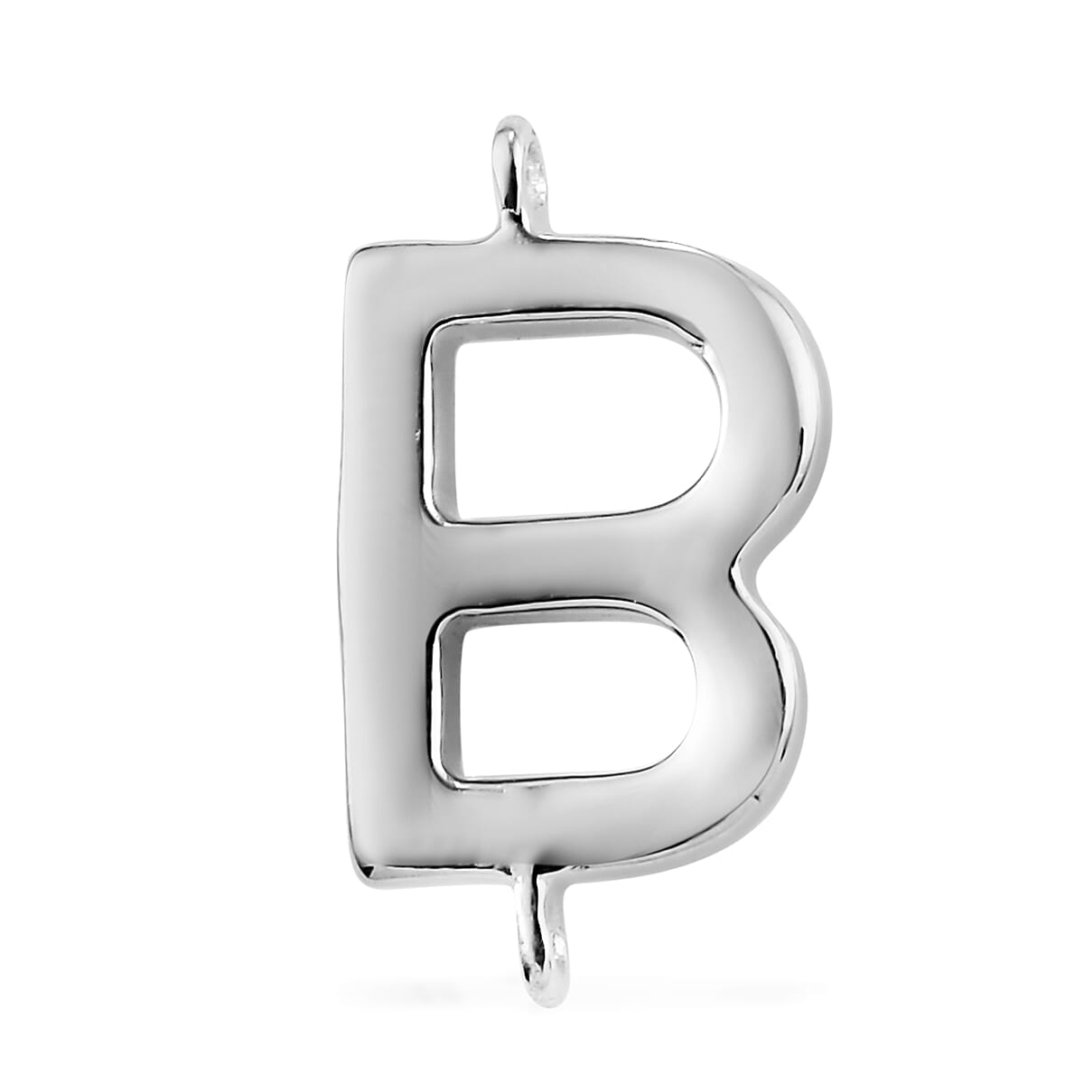 Platinum Overlay Sterling Silver B Initial Charm,Silver Wt 0.84 Gms.