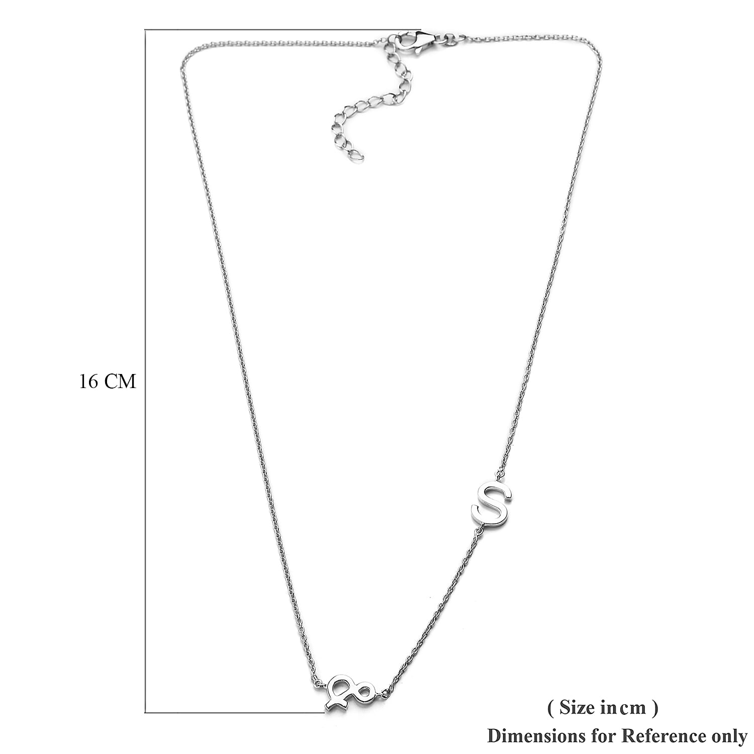 Platinum Overlay Sterling Silver Necklace (Size 18 with 2 inch Extender)