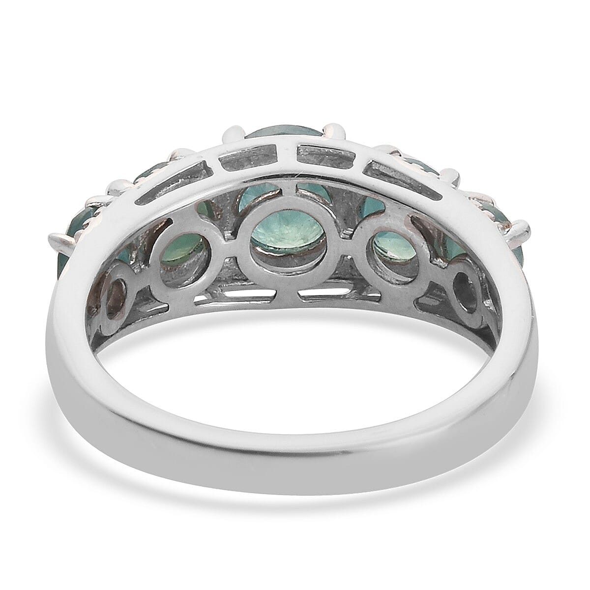 Grandidierite 5-Stone Ring in Platinum Overlay Sterling Silver 2.42 Ct.