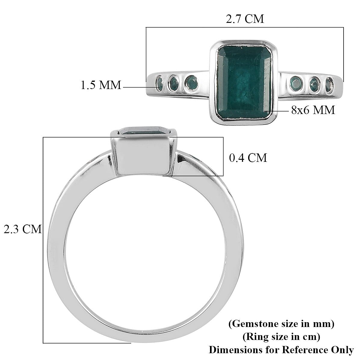 Grandidierite Ring in Platinum Overlay Sterling Silver 1.74 Ct.
