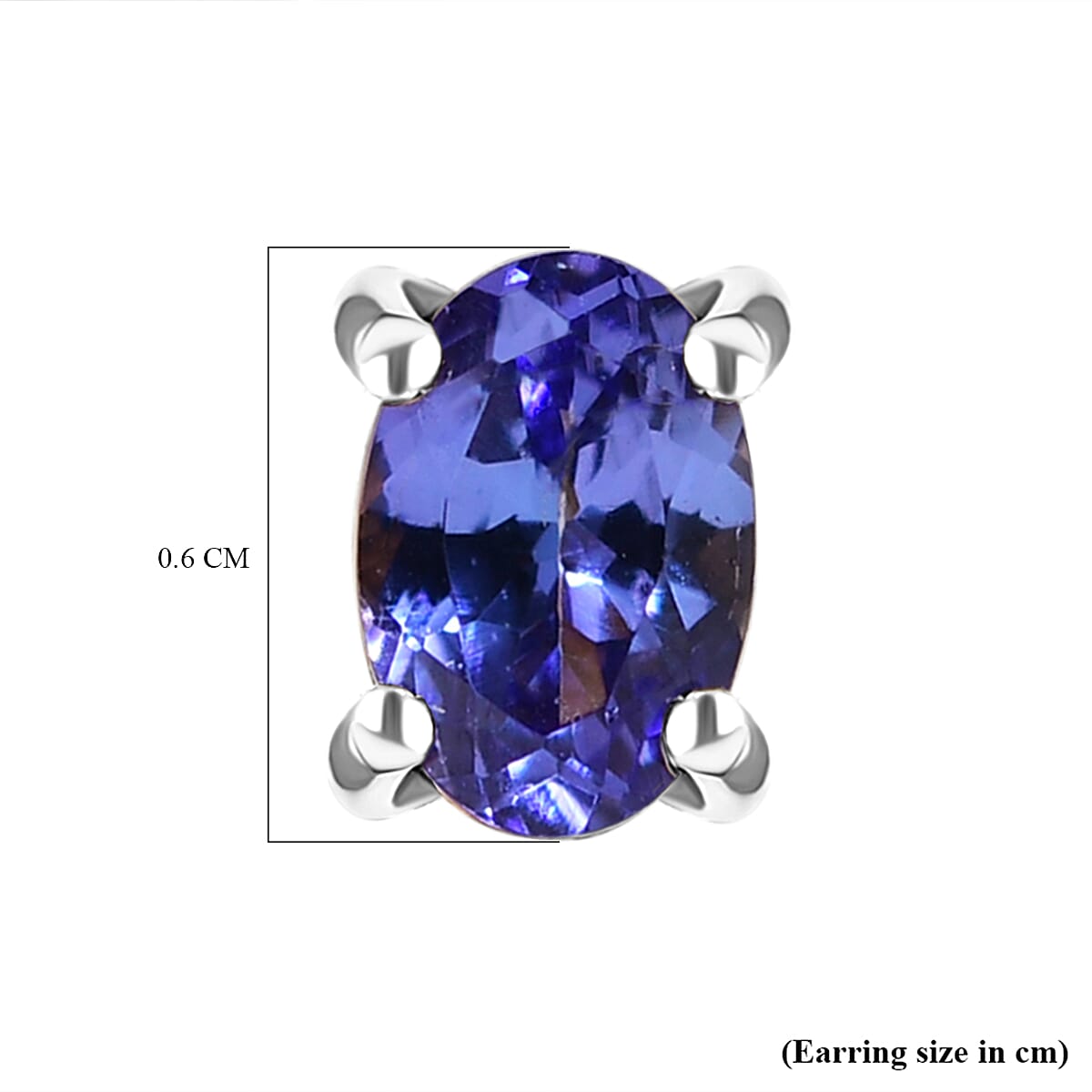 Tanzanite Earrings (with Push Back) in Platinum Overlay Sterling Silver 1.00 Ct.