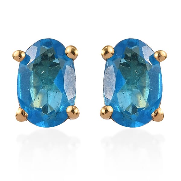 1 Ct. Neon Apatite Earrings in 14K Gold Plated Sterling Silver ...