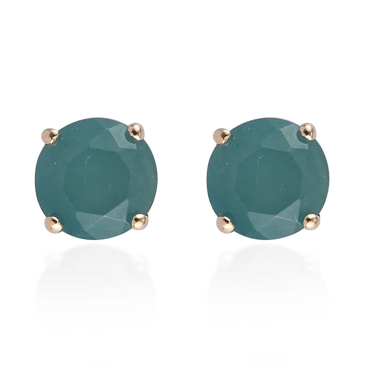 9K Yellow Gold AA Grandidierite Solitaire Stud Earrings (with Push Back) 1.14 Ct.