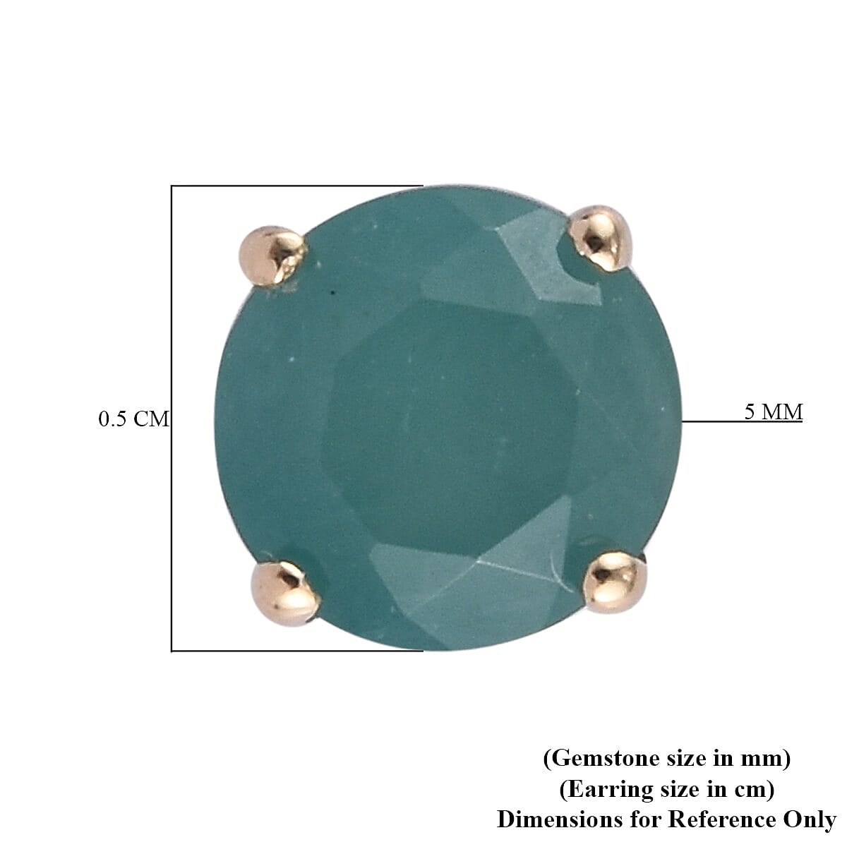 9K Yellow Gold AA Grandidierite Solitaire Stud Earrings (with Push Back) 1.14 Ct.