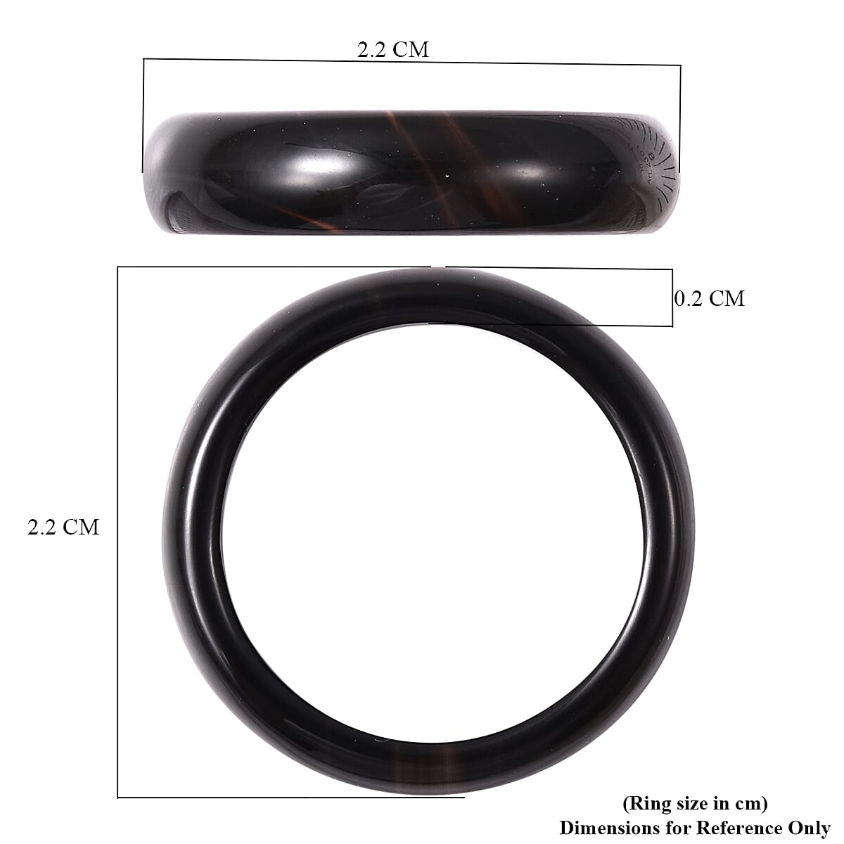 Black Agate Band Ring 10.50 Ct.