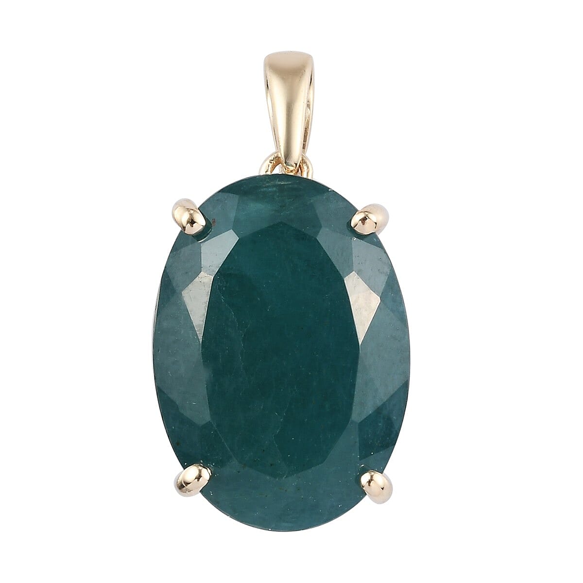 9K Yellow Gold AA Grandidierite Solitaire Pendant 13.00 Ct.