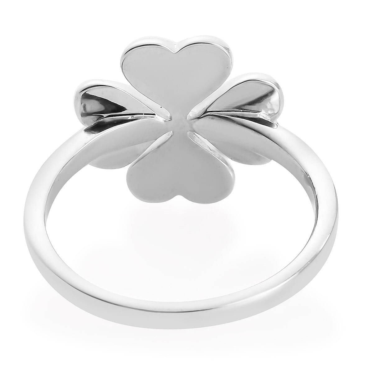 RACHEL GALLEY Floral Collection - Platinum Overlay Sterling Silver 4-Leaf Clover Ring