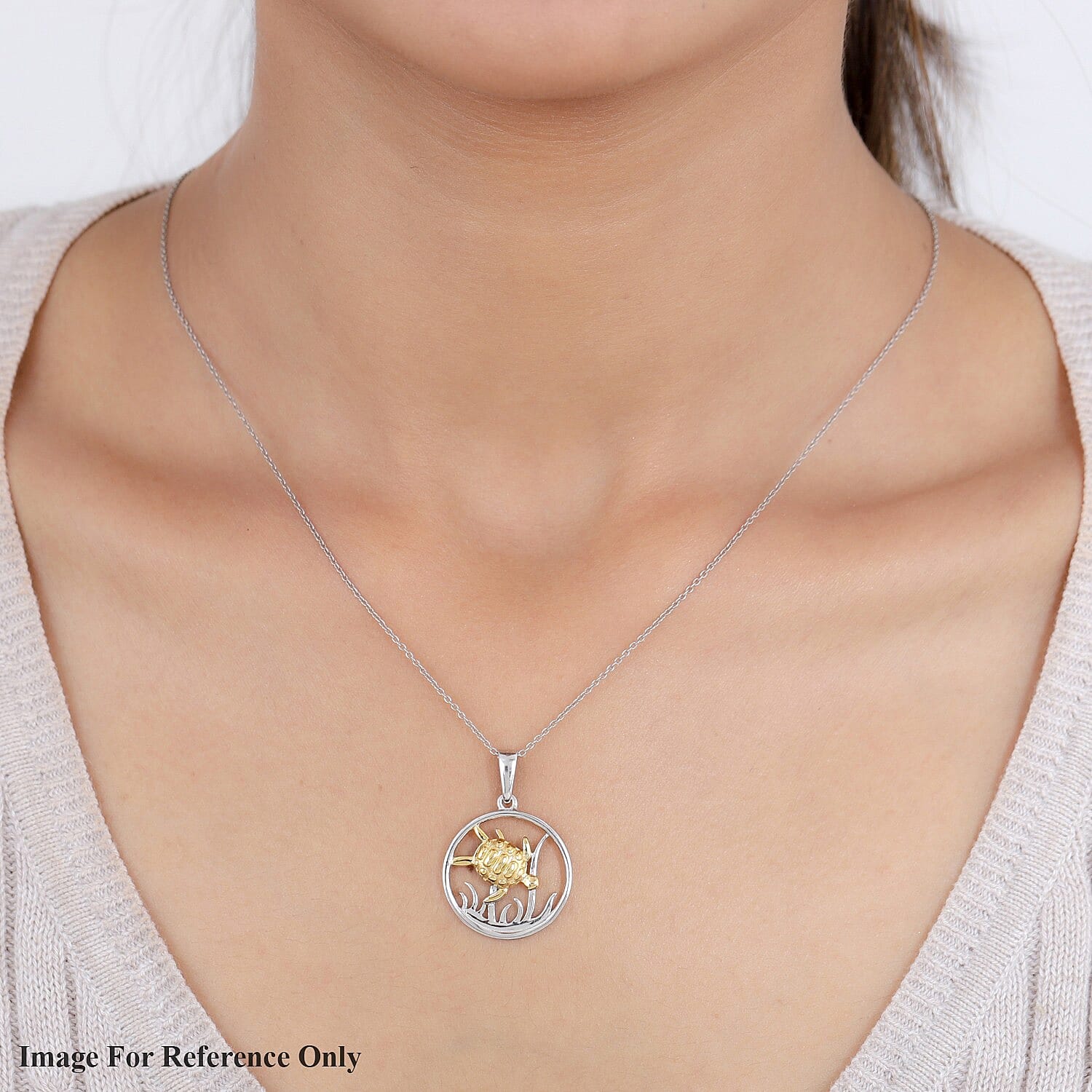 Platinum and Yellow Gold Overlay Sterling Silver Pendant