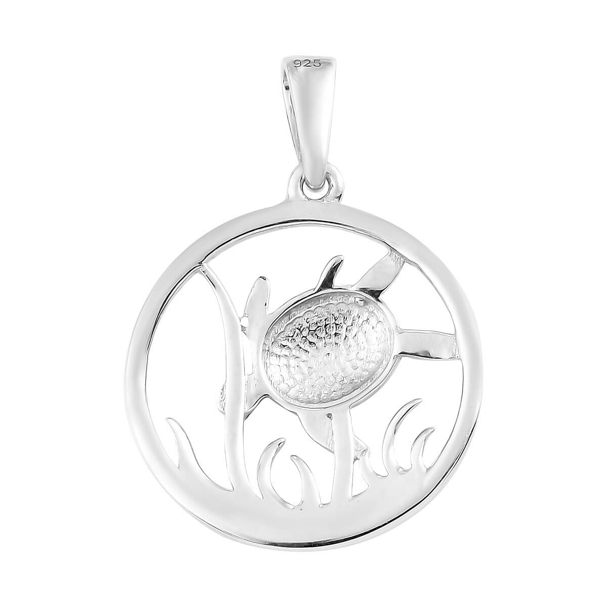 Platinum and Yellow Gold Overlay Sterling Silver Pendant