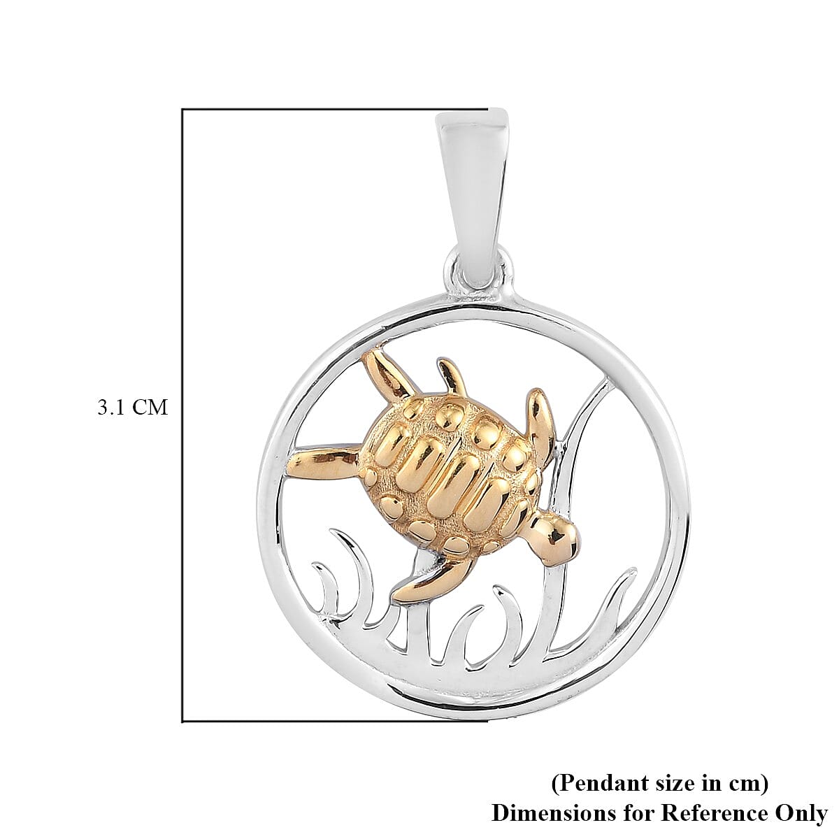 Platinum and Yellow Gold Overlay Sterling Silver Pendant