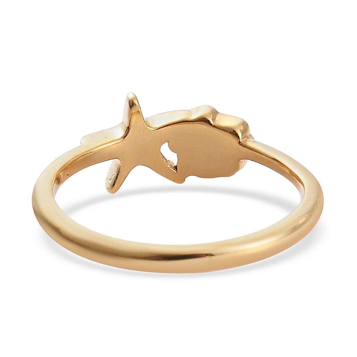 14K Gold Overlay Sterling Silver Starfish and Shell Ring