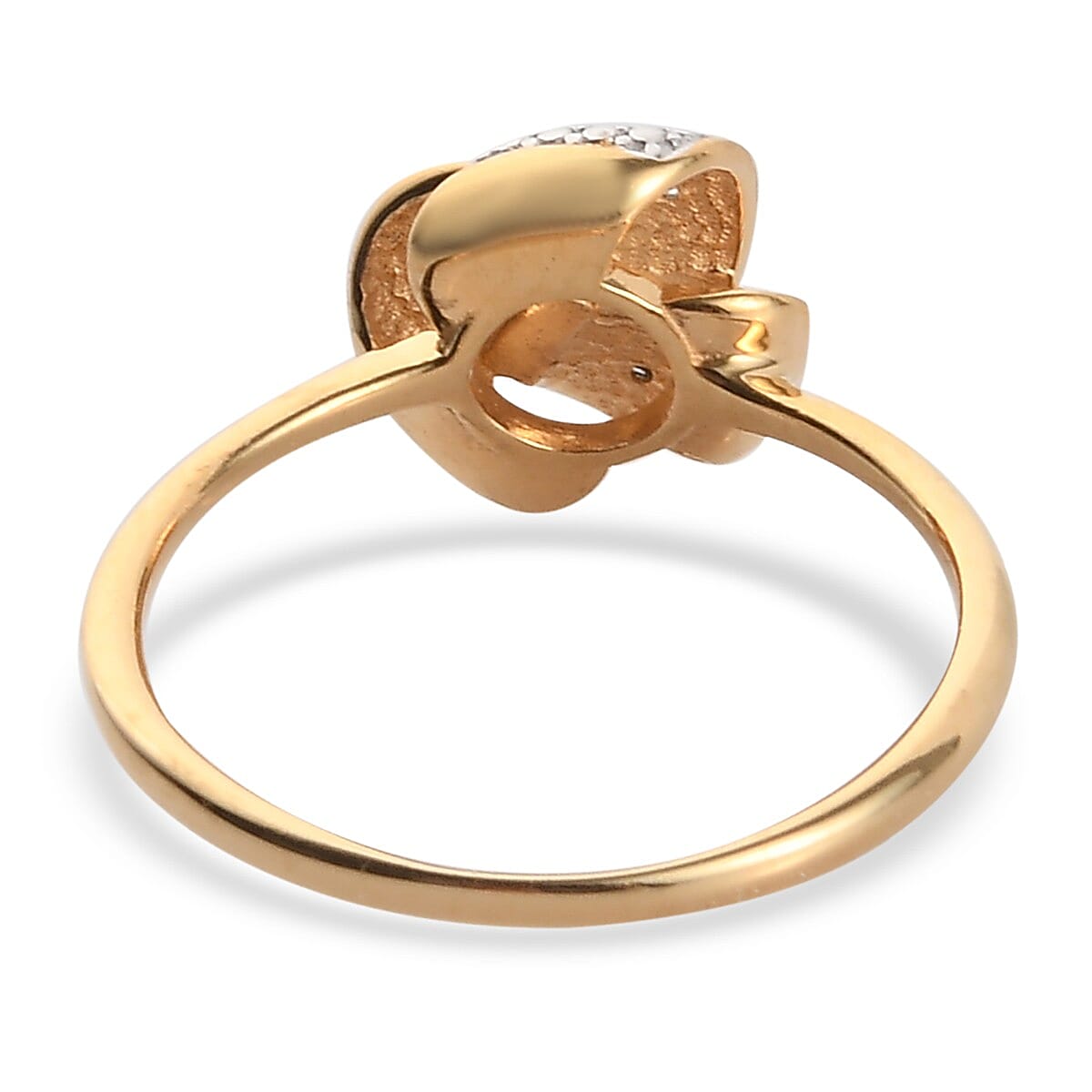 Diamond Knot Ring in 14K Gold Overlay Sterling Silver