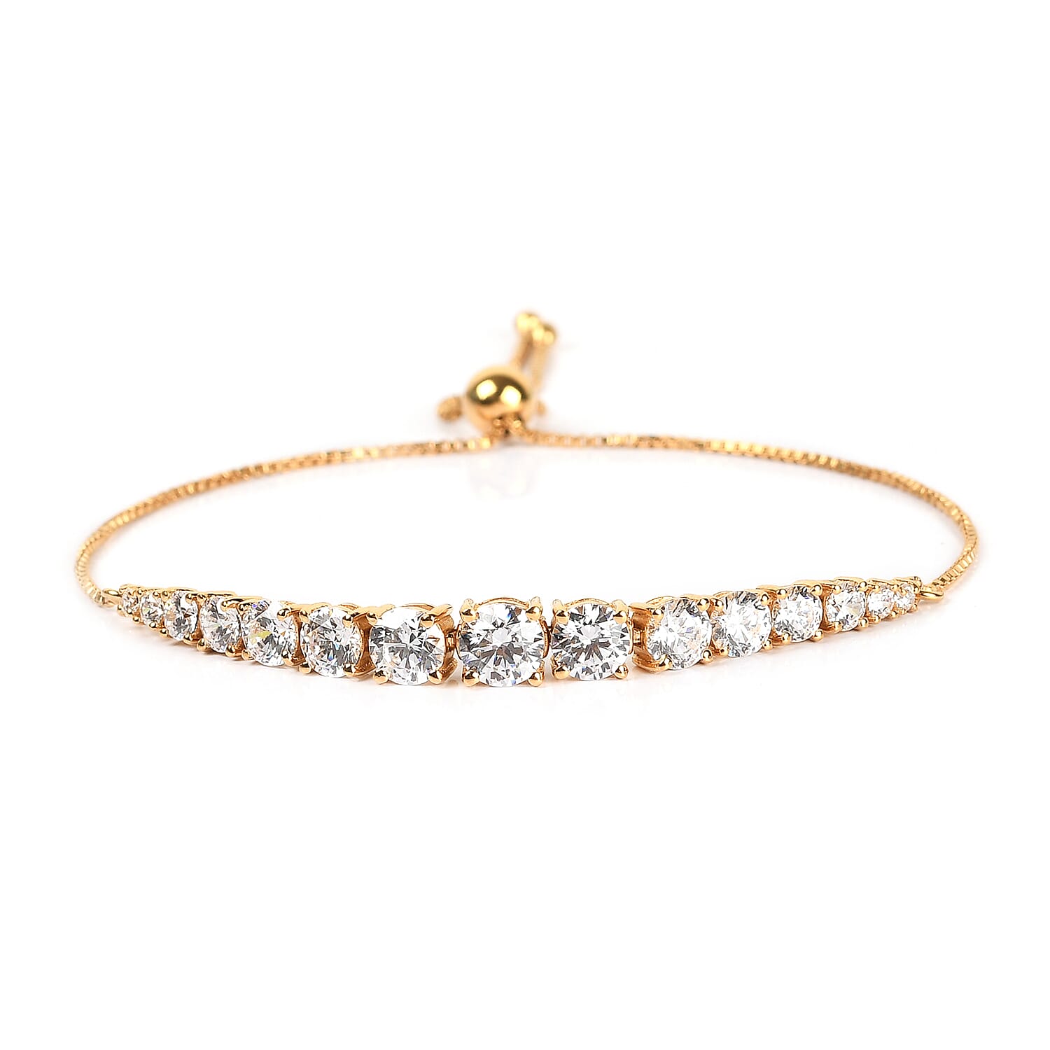 Lustro Stella 14K Yellow Gold Overlay Sterling Silver Bracelet (Size 6.5-9.5) 7.76 Ct.