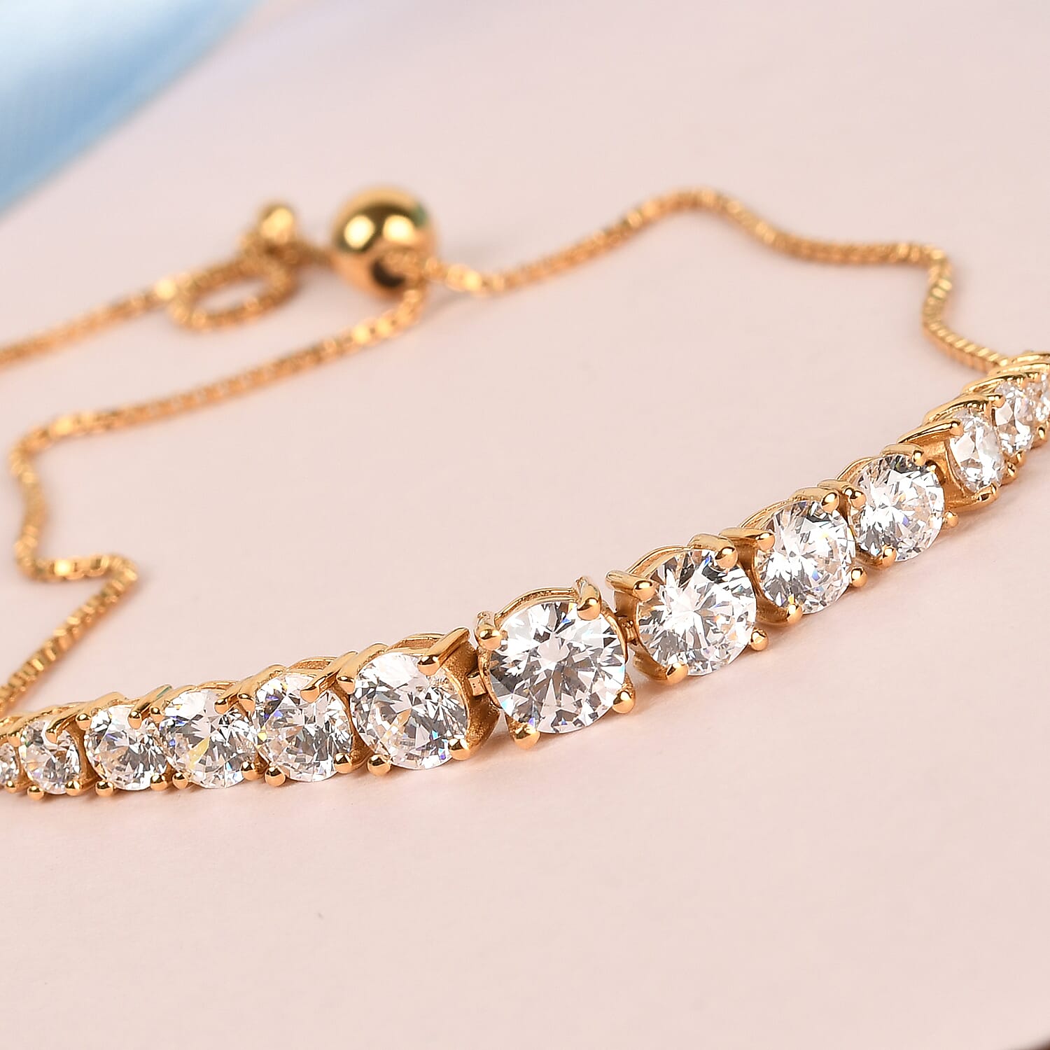 Lustro Stella 14K Yellow Gold Overlay Sterling Silver Bracelet (Size 6.5-9.5) 7.76 Ct.