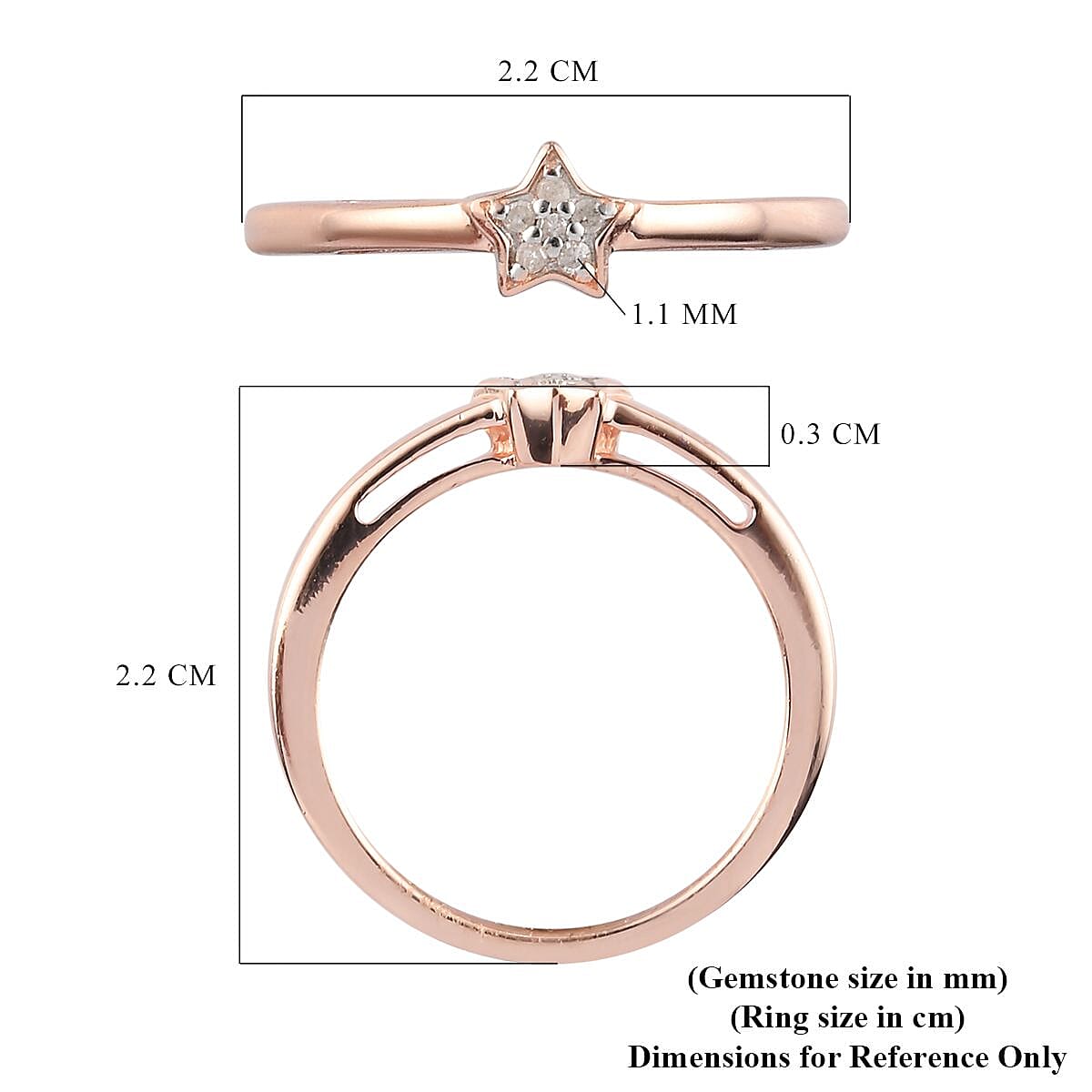 MP Diamond Star Ring in Sterling Silver