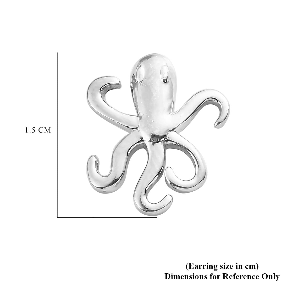 Platinum Overlay Sterling Silver Octopus Earrings