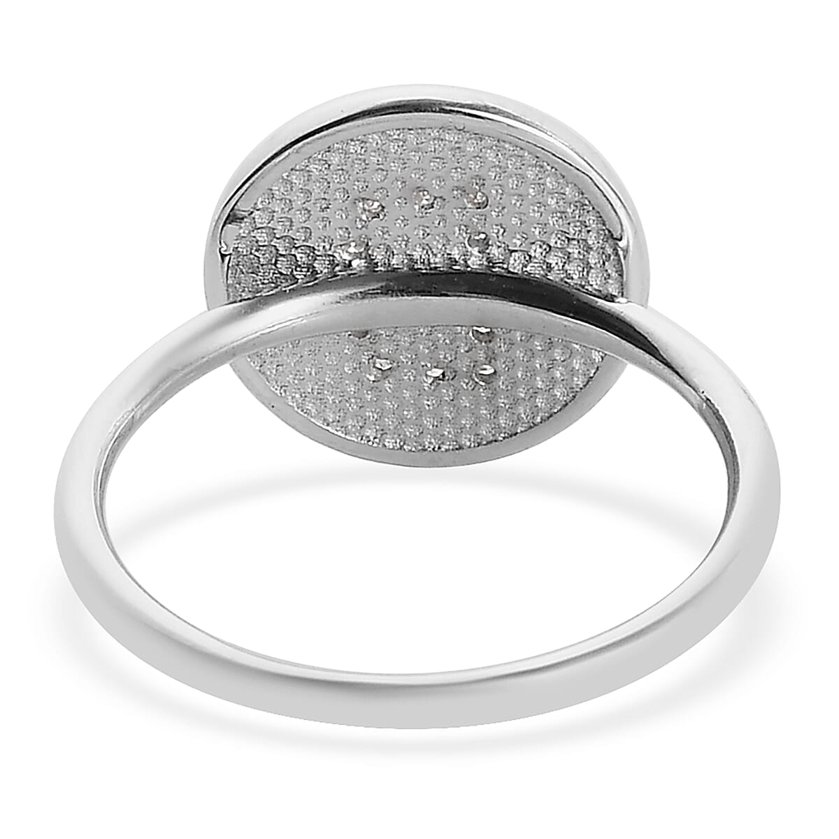 White Diamond Initial Ring in Sterling Silver
