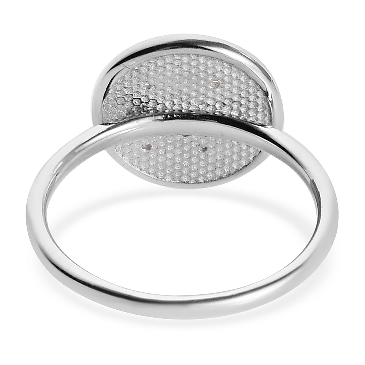 White Diamond Initial-K Ring in Platinum Overlay Sterling Silver