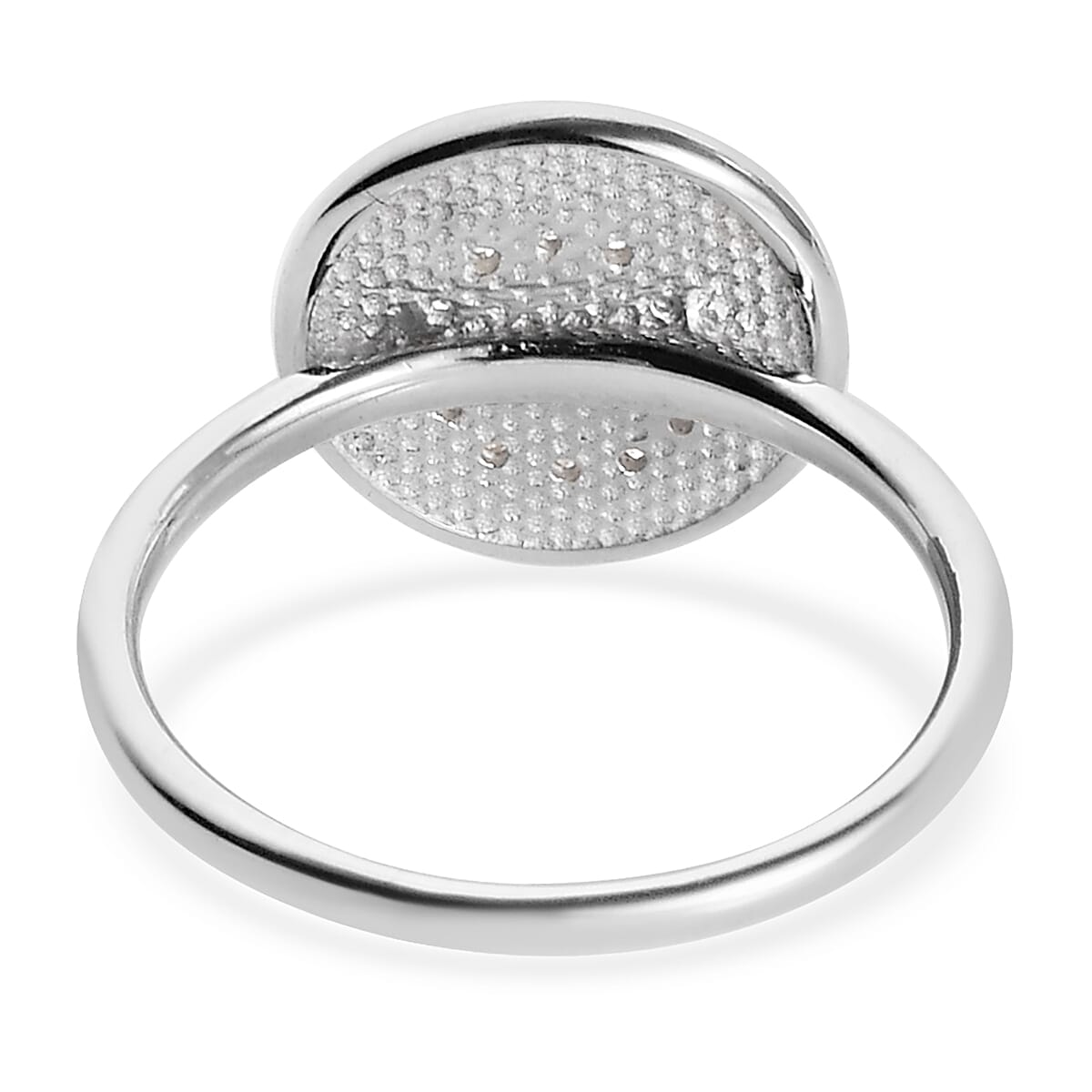 White Diamond Initial Ring in Sterling Silver