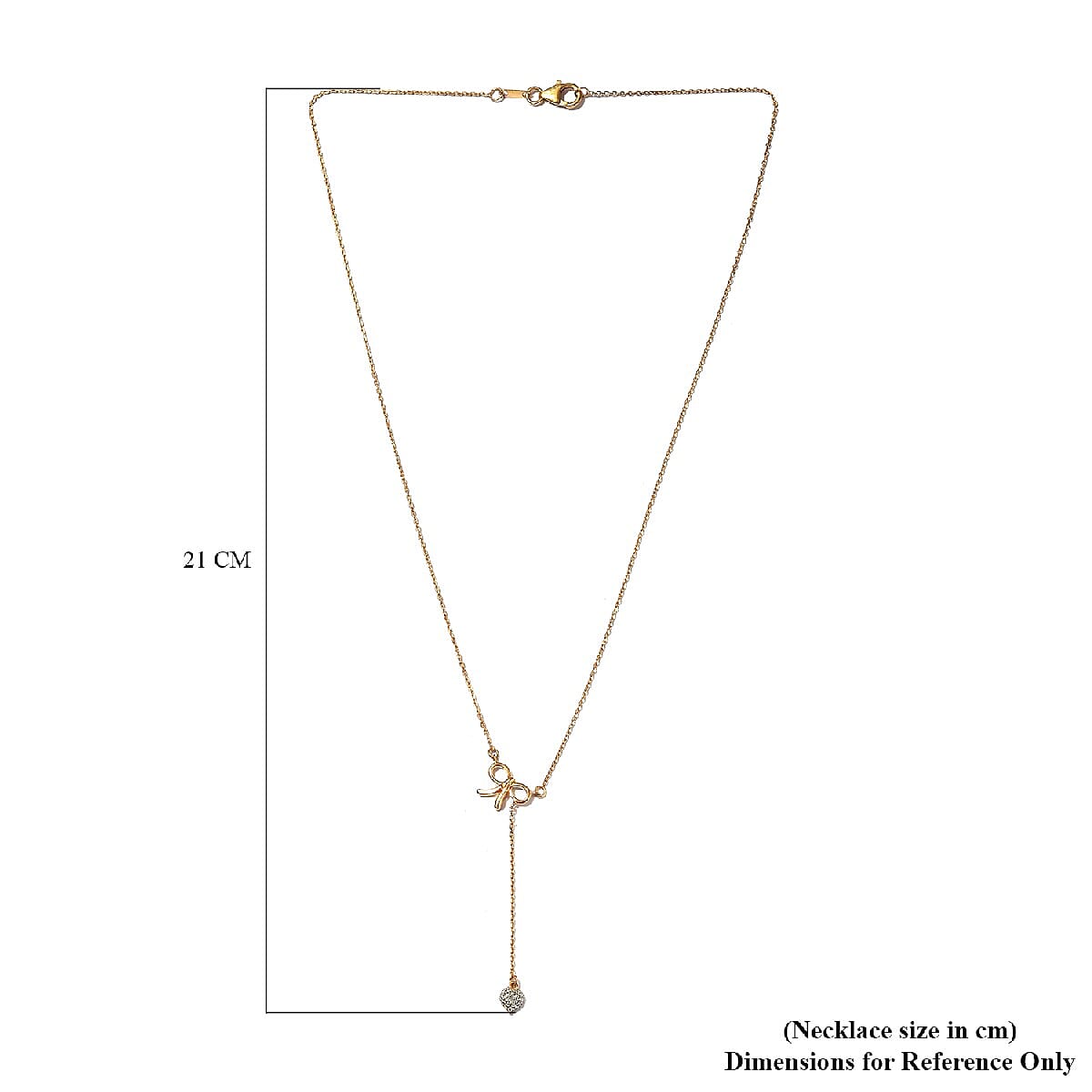 Diamond Lariat Necklace in 14K Gold Overlay Sterling Silver