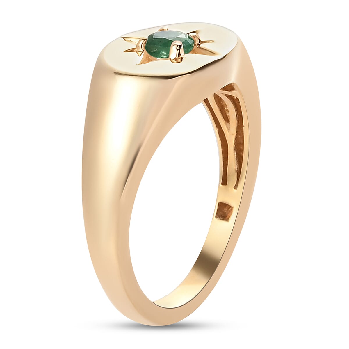 Emerald Ring in 14K Gold Overlay Sterling Silver