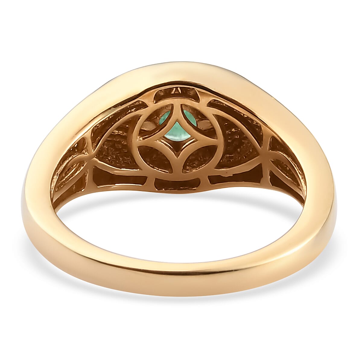 Emerald Ring in 14K Gold Overlay Sterling Silver