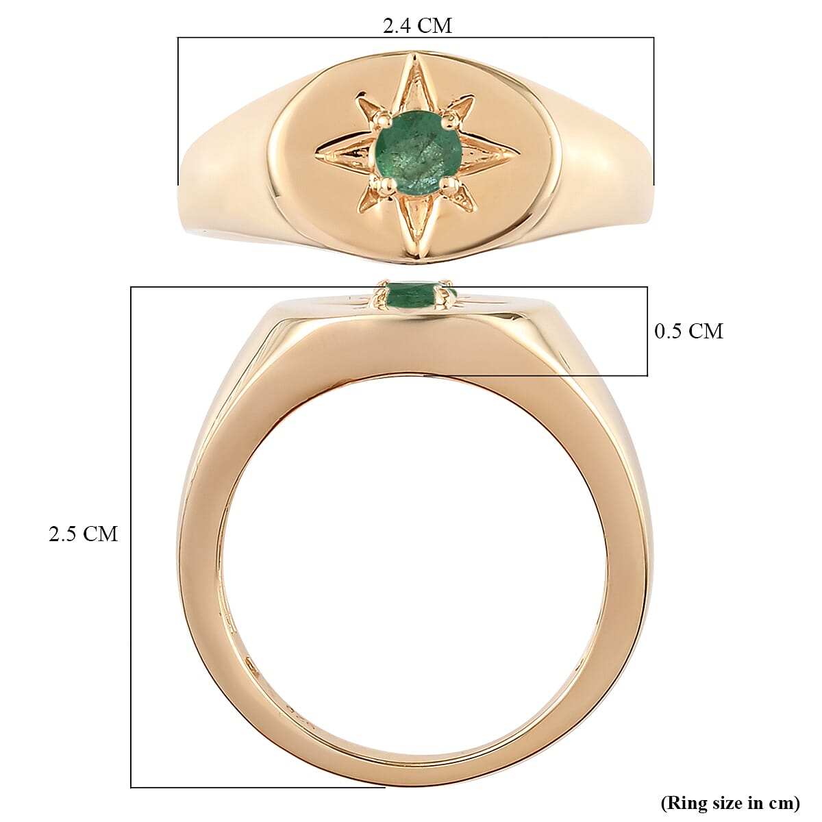 Emerald Ring in 14K Gold Overlay Sterling Silver