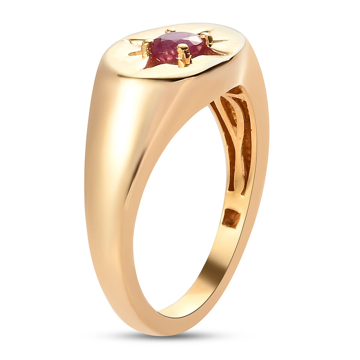 African Ruby (FF) Ring in 14K Gold Overlay Sterling Silver