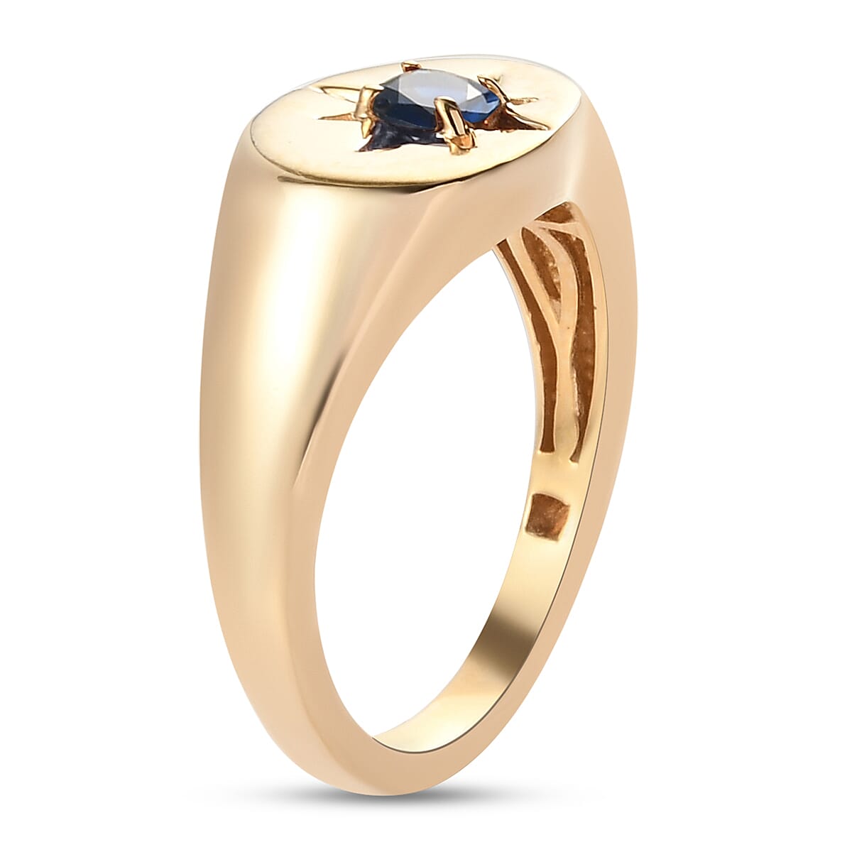 Blue Sapphire Ring in 14K Gold Overlay Sterling Silver