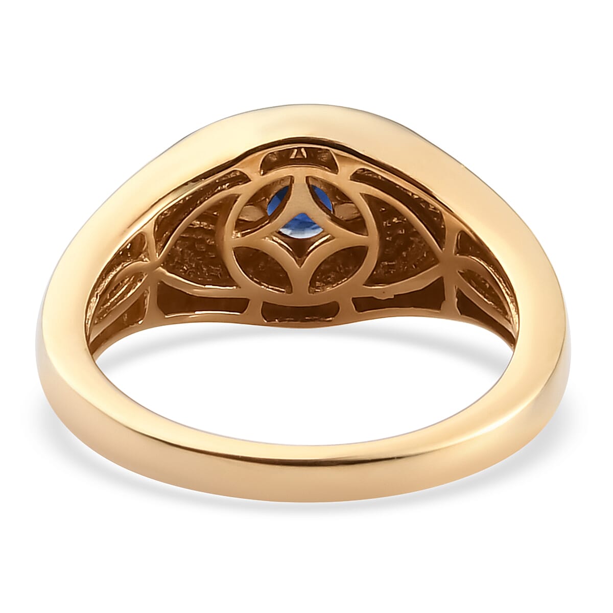 Blue Sapphire Ring in 14K Gold Overlay Sterling Silver