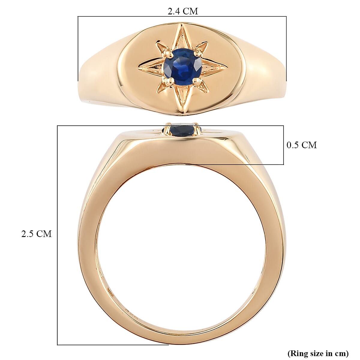 Blue Sapphire Ring in 14K Gold Overlay Sterling Silver