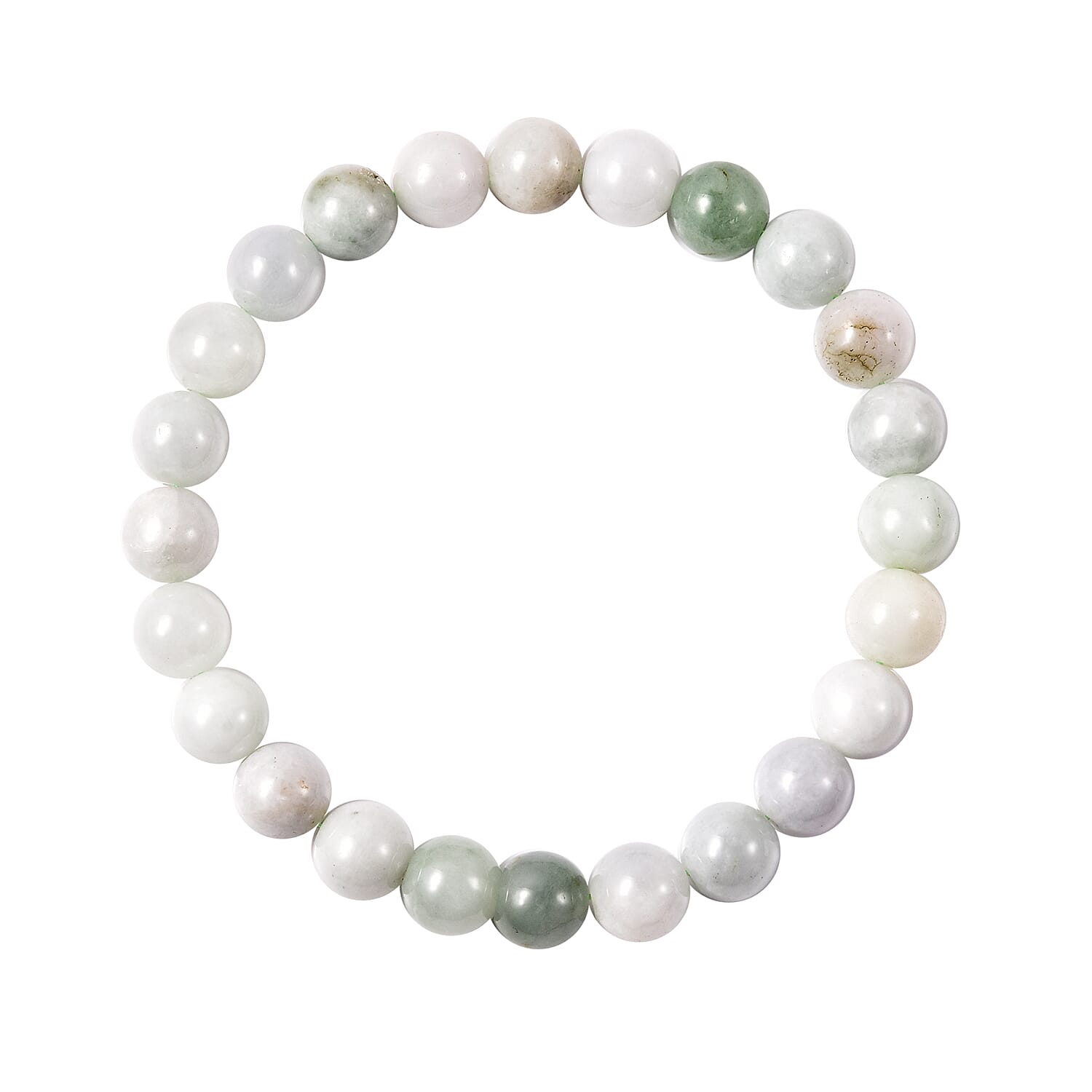 One Time Deal- Jade Stretchable Beads Bracelet (Size 6.5) 121.00 Ct.