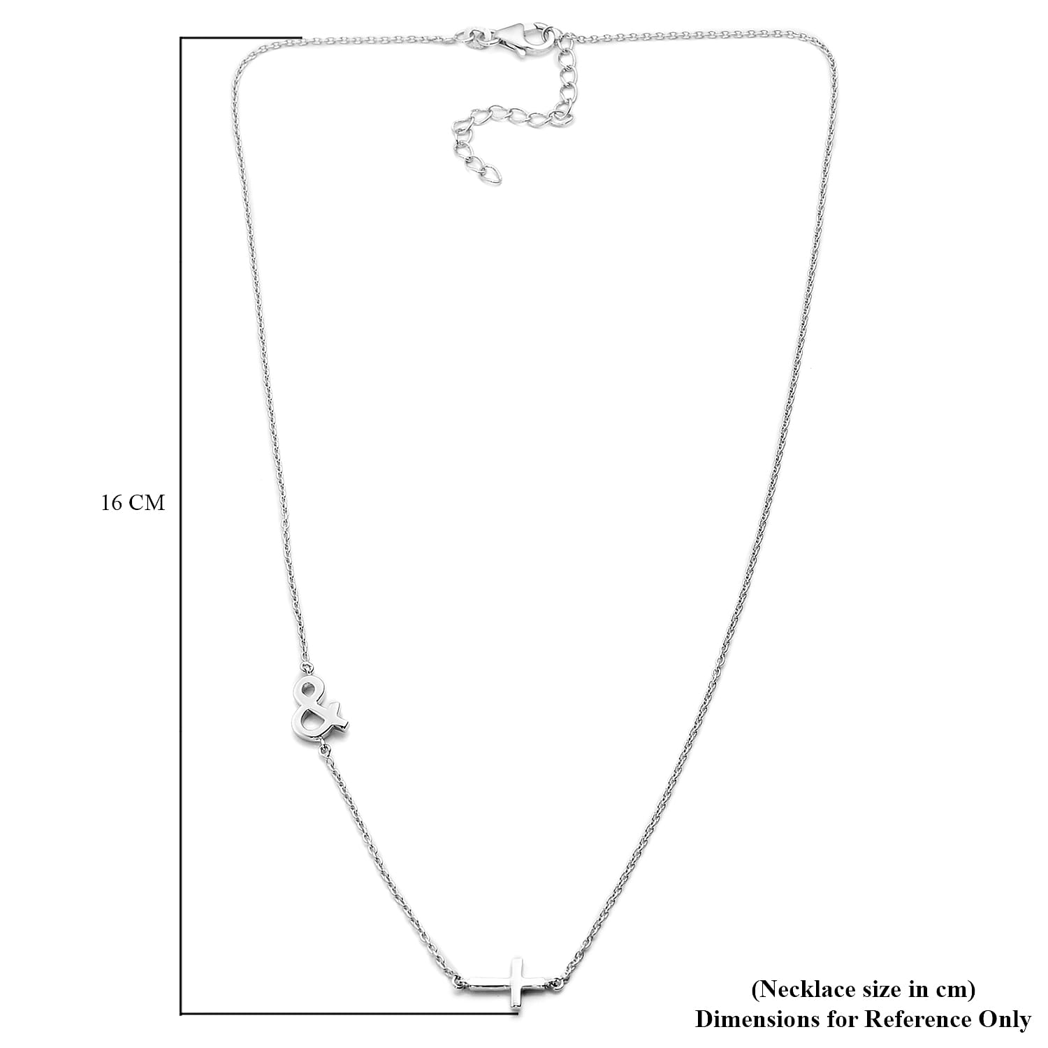 Platinum Overlay Sterling Silver Necklace (Size 18 with 2 inch Extender)