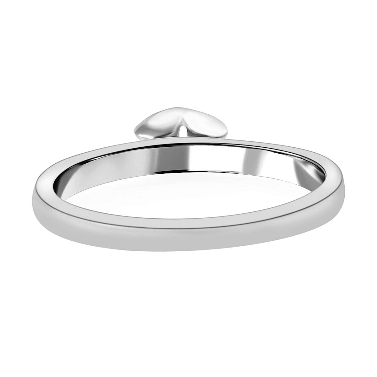 Sterling Silver Band Ring with Heart Charm