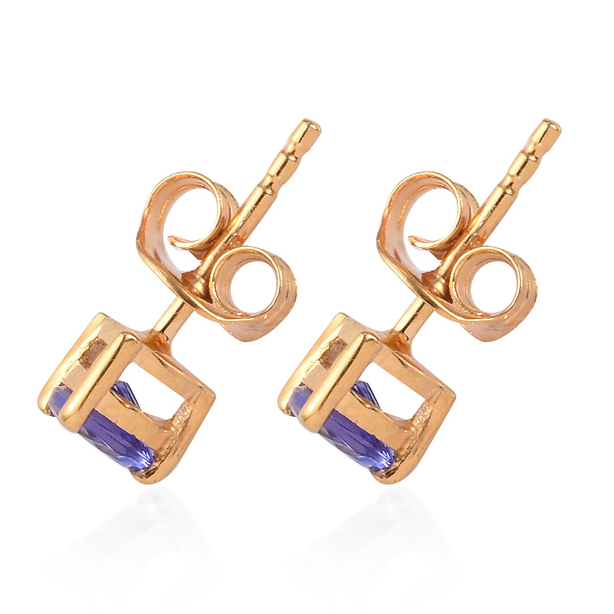 Tanzanite Stud Earrings in 18K Yellow Gold Vermeil Plated Sterling Silver Tanzanite Stud Earrings in 18K Yellow Gold Vermeil Plated Sterling Silver