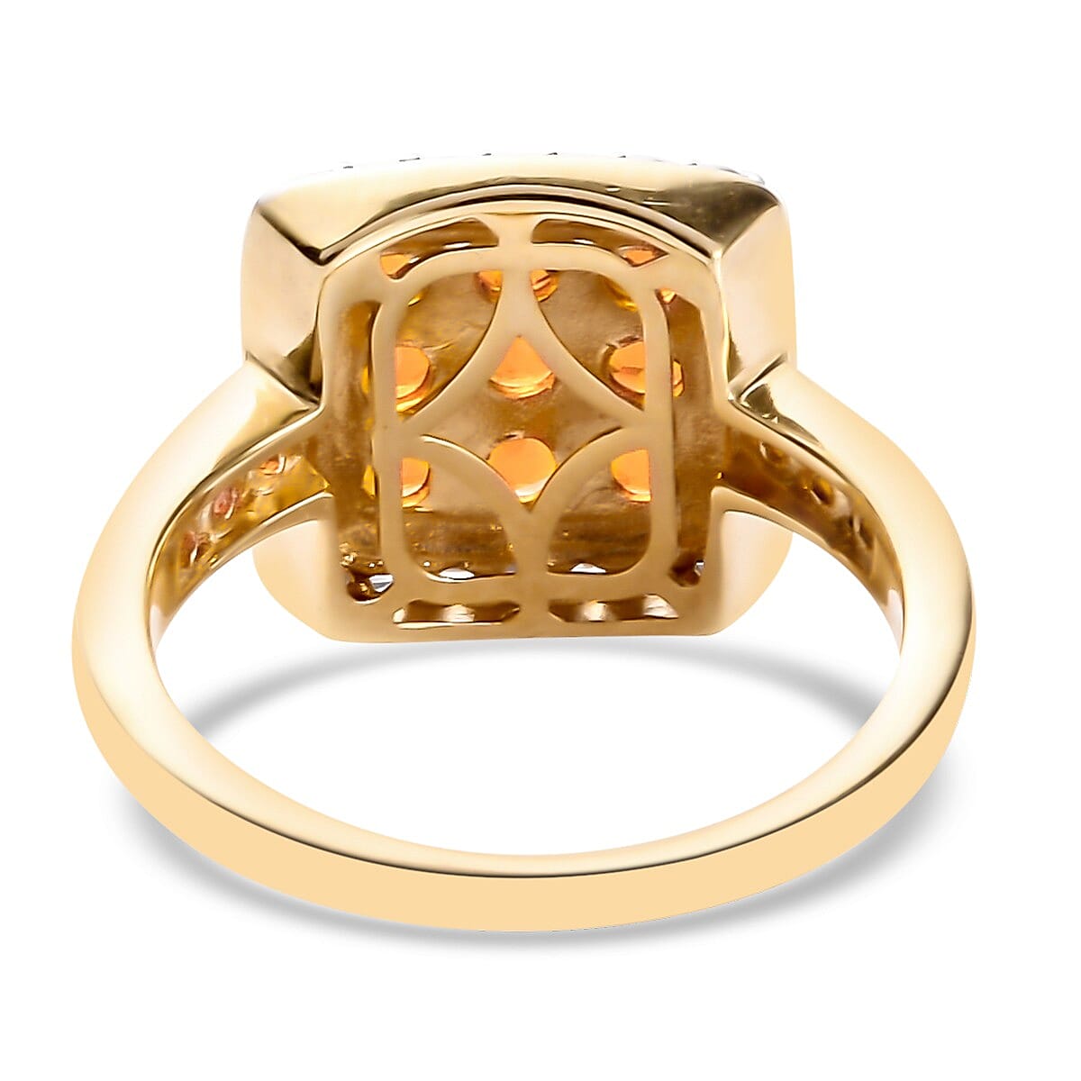 Jalisco Fire Opal and Natural Cambodian Zircon Ring in 14K Gold Overlay Sterling Silver 1.39 Ct.