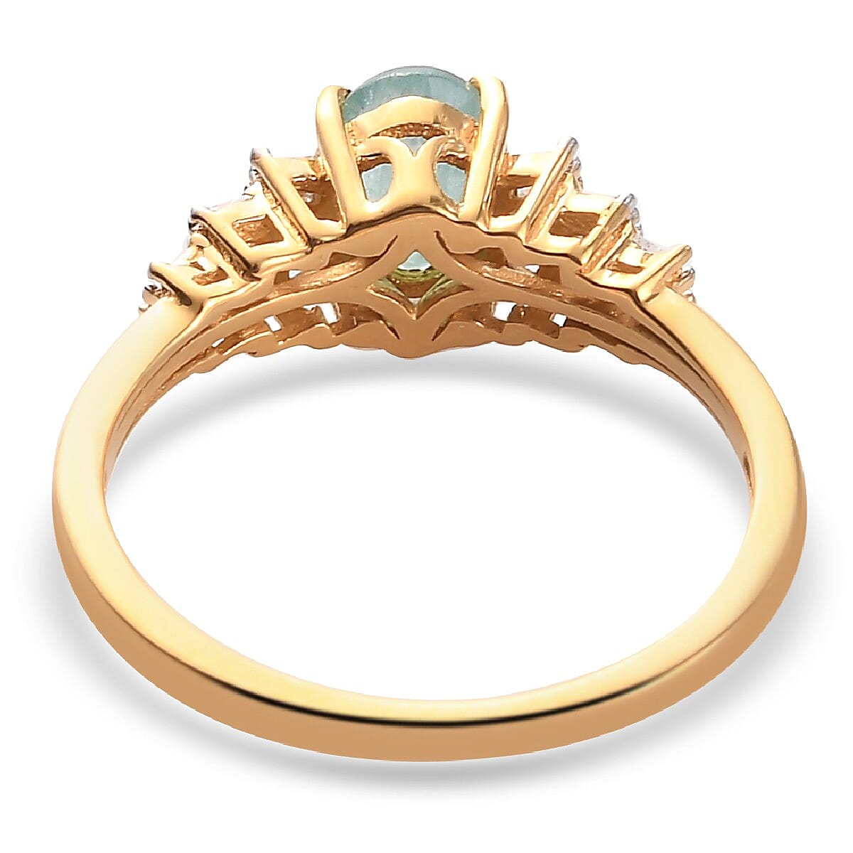 Grandidierite and Diamond Ring in 14K Gold Overlay Sterling Silver 1.00 Ct.