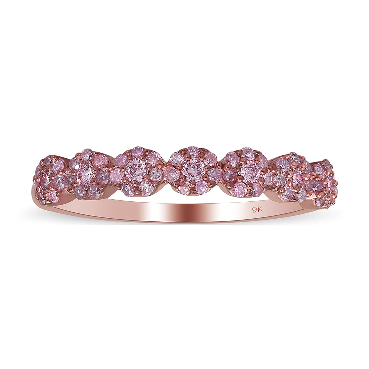 9K Rose Gold Natural Pink Diamond Ring 0.33 Ct.