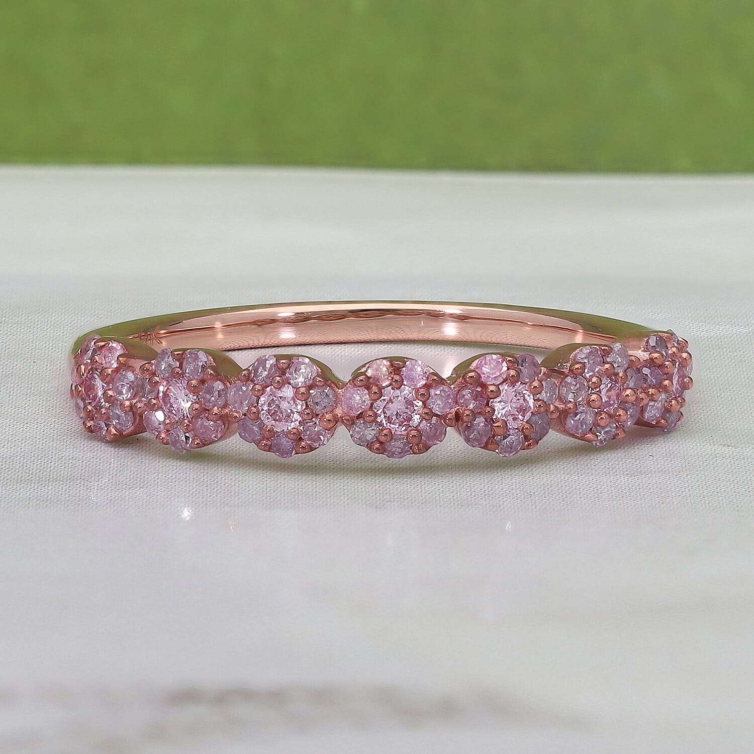 9K Rose Gold Natural Pink Diamond Ring 0.33 Ct.