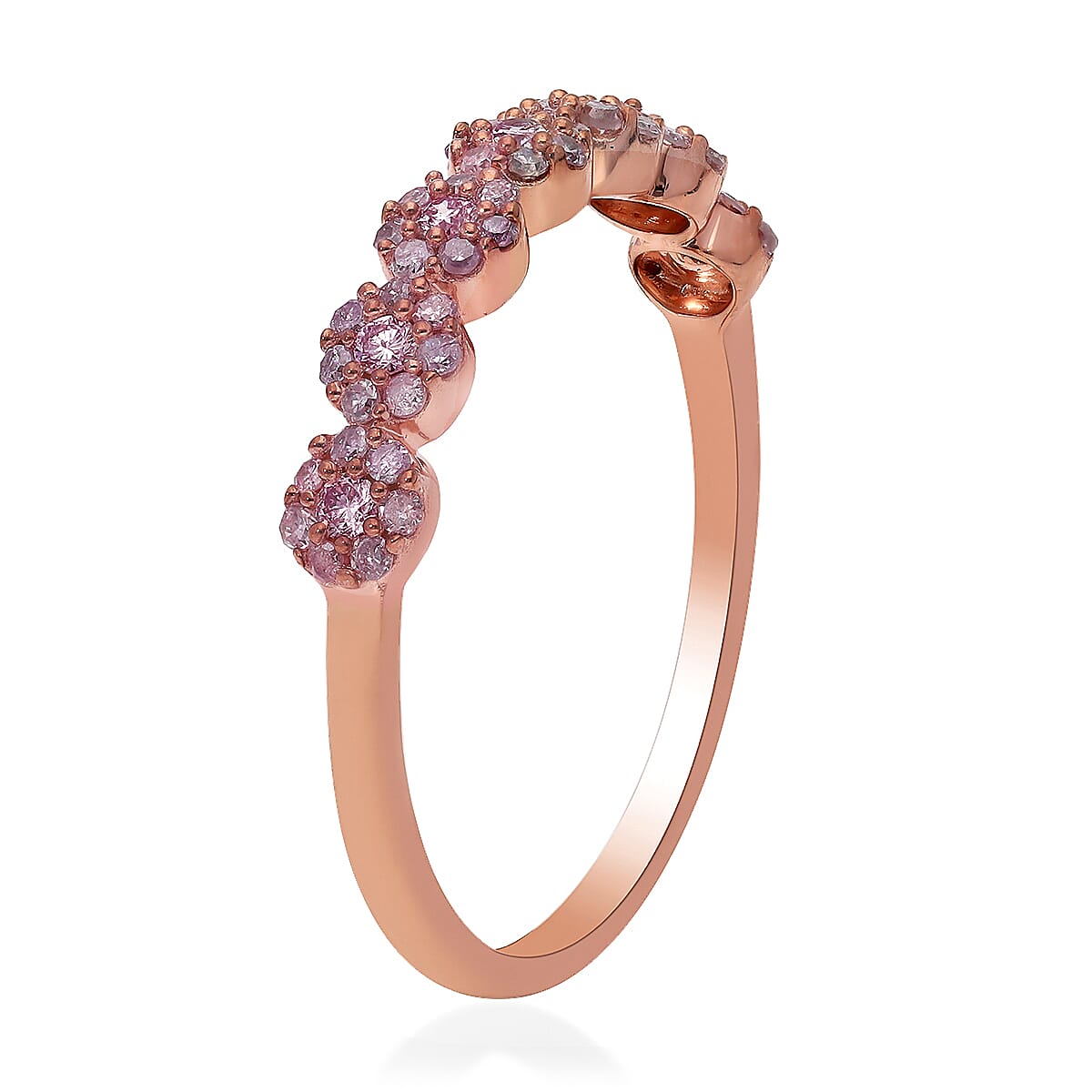 9K Rose Gold Natural Pink Diamond Ring 0.33 Ct.