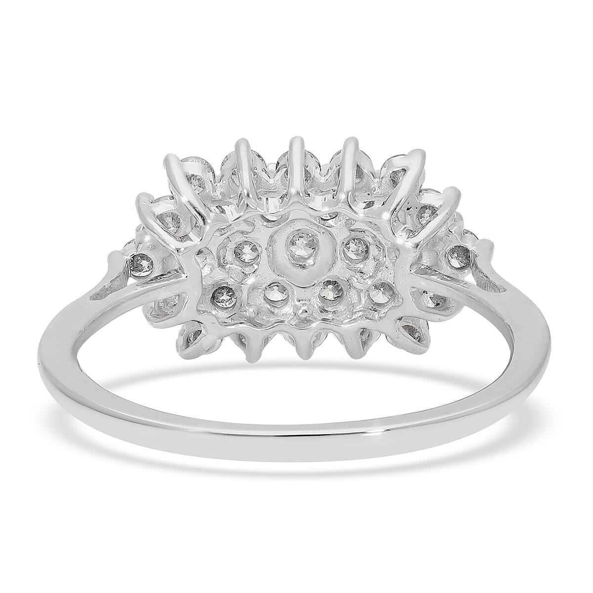 9K White Gold SGL Certified Diamond (I3-G-H) Ring 1.00 Ct.