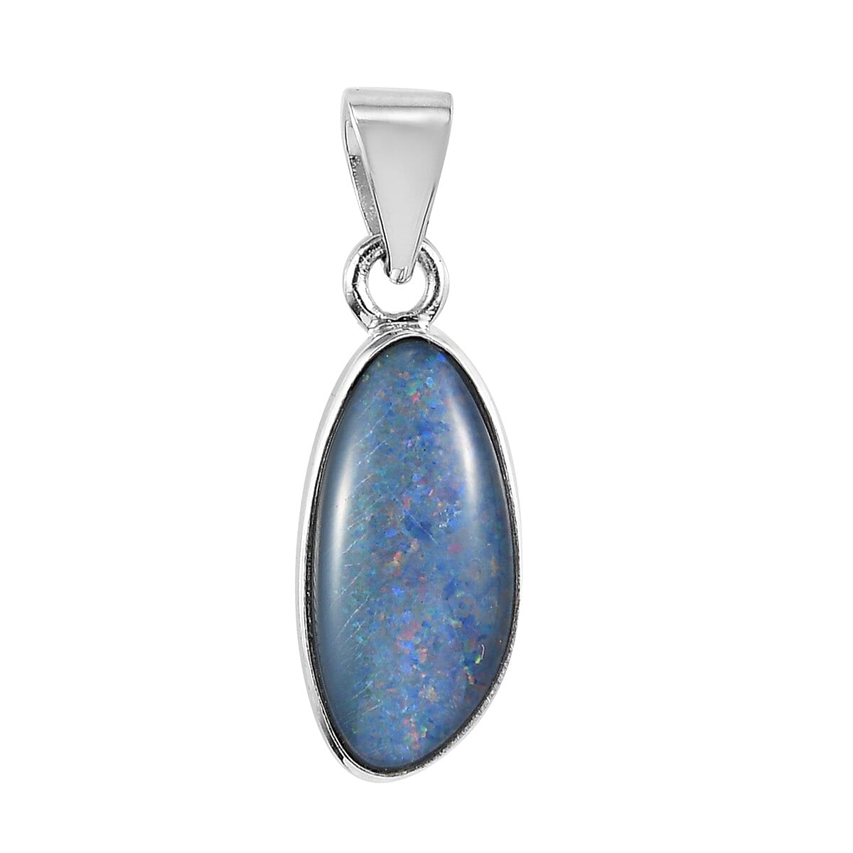 Australian Boulder Opal Pendant in Platinum Overlay Sterling Silver