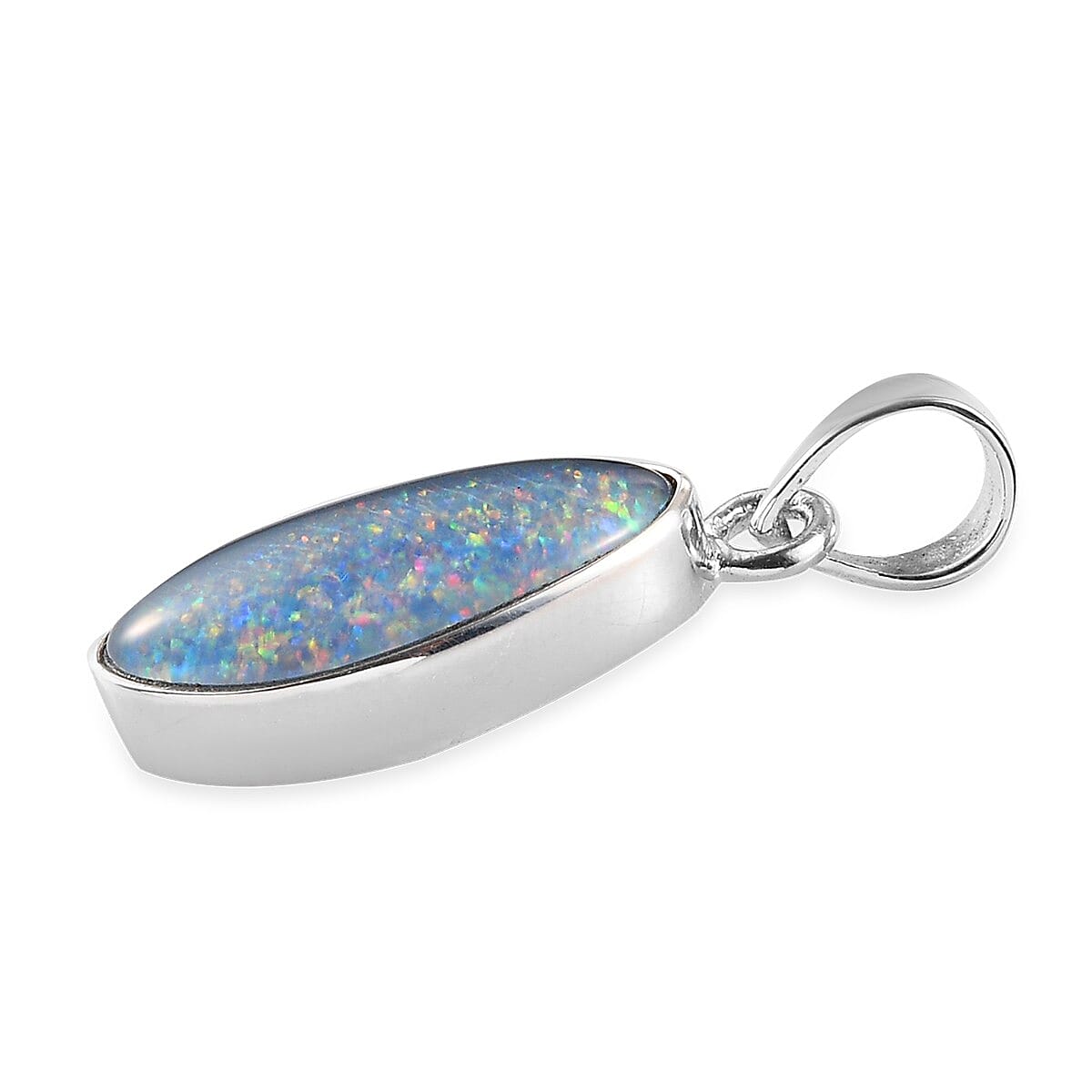 Australian Boulder Opal Pendant in Platinum Overlay Sterling Silver
